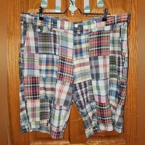 Polo Ralph Lauren Shorts Mens 36 Multicolor Patchwork Madras Plaid Classic Fit
